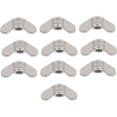 Lot de 10 écrous papillon M8 en acier inoxydable 304 - Accessoires de fixation (1/5)