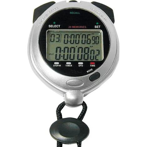 Chronomètre digital 20 mémoires - Gris