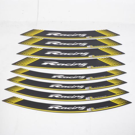 Liseret de jante Racing S2 concept avant et arrière jaune et noir