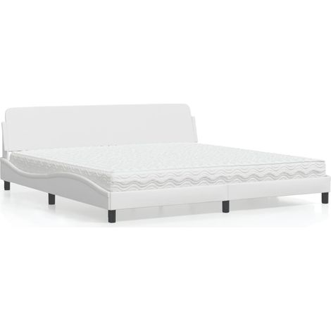 Bett mit Matratze "Dover" Weiß 200x200 cm Kunstleder vidaXL (1/5)