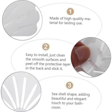 Autocollant Antidérapant - PEVA Souple - Pour Douche Baignoire Cuisine Sol Carrelage Verre Marbre - Lot de 24 (1/5)