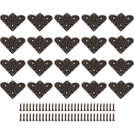20 pièces Protections d'Angle Vintage Forme Animaux Décoratifs avec Clous pour Coffrets en Bois Albums Photos (1/5)
