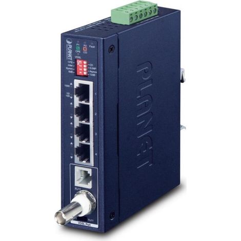 IP30 Industrial Gigabit Ethern - Transmisor y receptor de red - 1200 m - IEEE 802.3 - IEEE 802.3ab - IEEE 802.3u - Azul - Metal