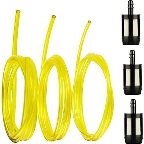 Durite Essence Debroussailleuse Tondeuse Tuyau pour Carburant Set avec 3 Filtre Piece Detachee Tronçonneuse Pièce Huile 2 x 3,5 mm/2,5 5 mm/3 mm (1 M) - (1/5)