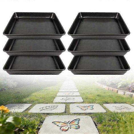 Ensemble de moules pour dalles de jardin - moule carré en plastique pour pavés, adapté au béton, moule réutilisable pour le bricolage, convient aux trottoirs et terrasses, aucun ciment requis. (1/4)