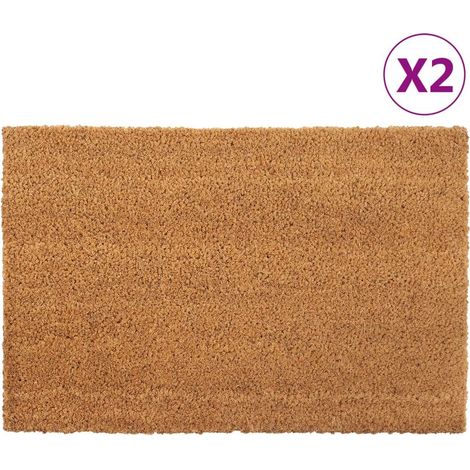 Tapis de porte 2 pcs naturel 40x60 cm fibre de coco touffeté (1/5)