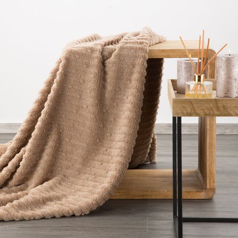 Beige Fuchsdecke 130x170 Streifen (1/5)