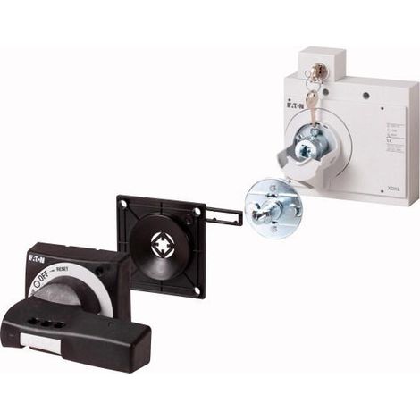Poignée rotative à commande rompue sur porte noire +verrouillage par clé taille 3 EATON NZM3-XTVDKL