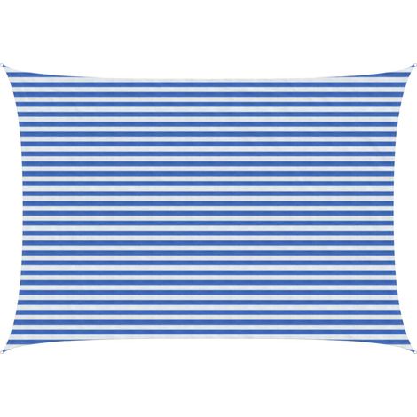 Sunshade Sail Blue and White 3.5 x 5 m HDPE vidaXL
