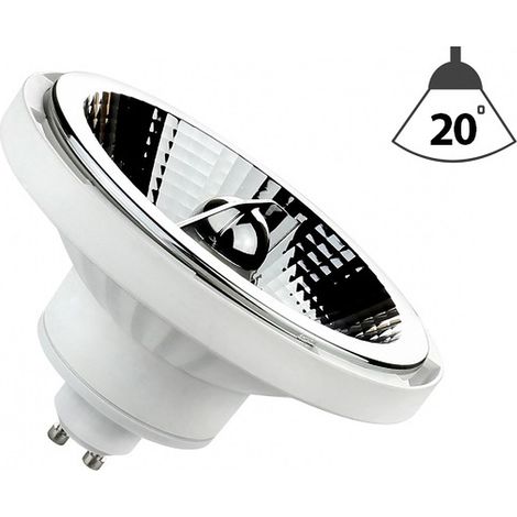 Spot LED AR111 GU10 10 watts, blanc neutre 4000K 20° 850lm (1/3)