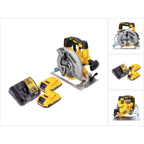 DeWalt DCS 570 D2 Akku Handkreissäge 18 V 184 mm Brushless + 2x Akku 2,0 Ah + Ladegerät