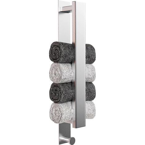 Porte-serviettes sans perçage, porte-serviettes autocollant pour invités, porte-serviettes mural avec deux crochets, compatible avec... (1/4)