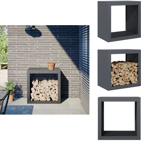 Portant de bois de chauffage anthracite 60x40x60 cm acier - Support De Bois De Chauffage - Supports De Bois De Chauffage - Magasin De Bûches - Stockage De Bûches (1/5)