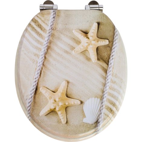 Homseat MDF Toilet Seat with Soft Close function, Maritime Beach (1/5)