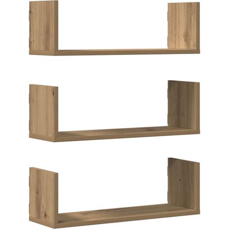 Maison Exclusive - Wandregale 3 Stk. Artisan-Eiche 58x18x18 cm Ho (1/5)