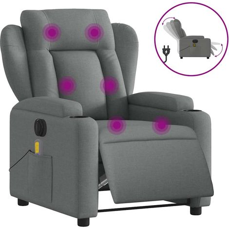 Maison Exclusive - Sillón reclinable de masaje eléctrico tela gri