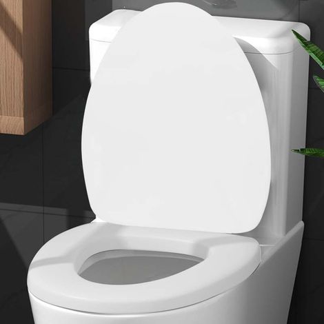 Abattant de toilette allongé en vinyle souple avec rembourrage mousse, compatible standard (Vinyle souple) (1/5)