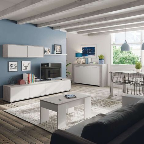 Pack Muebles Salón Comedor Plutón Iii (mueble Modular+mesa Centro+mesa Comedor+aparador) (1/5)