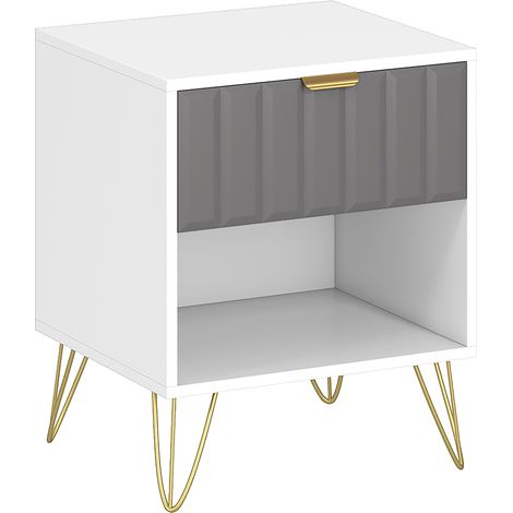 Chevet design KHOME gris blanc