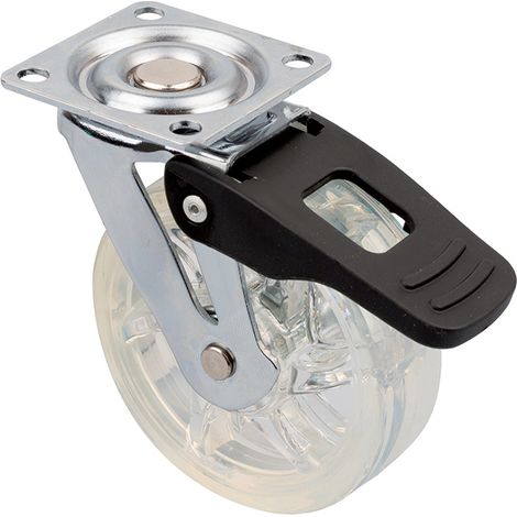 Rueda para mueble transparente TOP O75mm con freno SANS MARQUE
