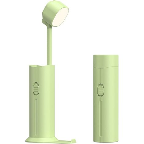 Lampe de table LED verte avec sortie USB, protection oculaire, plastique, veilleuse pour chambre (1/5)