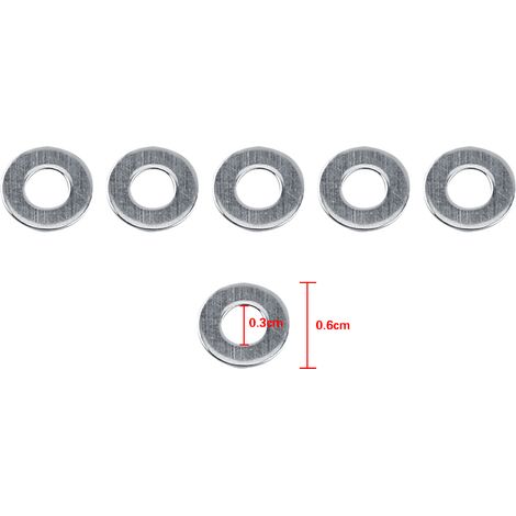Kit de réparation de vis avec 100 rondelles plates métriques en acier inoxydable 304 M3/M4/M5/M6/M8/M10 (M3) (1/5)