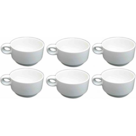 Table top set 6 tazza cappuccino impilabile cl 22 in porcellana