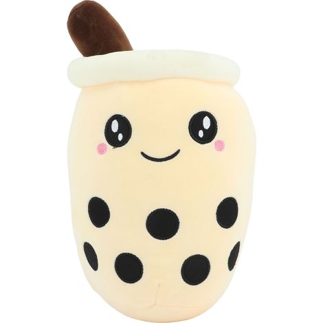 Garnissage en coton doux Coussin tasse de lait mignon Poupée câline en peluche Bubble Milk Tea Beige pour décoration maison (1/5)