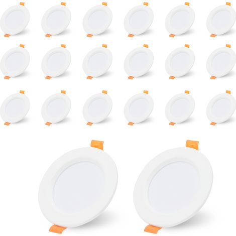 Swanew – Lot de 20 spots LED encastrables 5W – Blanc froid 6000K – Étanchéité IP44 – Pour installation plafond – Économie d'énergie 80% (1/5)