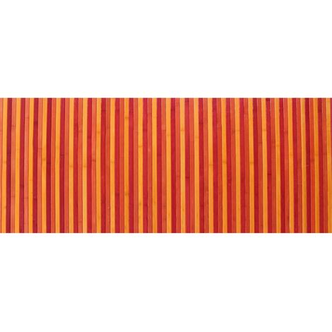 Passatoia per Cucina o Tappeto da Ingresso in Vero Bamboo Naturale 7 Misure 7 Colori 50x200 cm - Rosso (1/5)