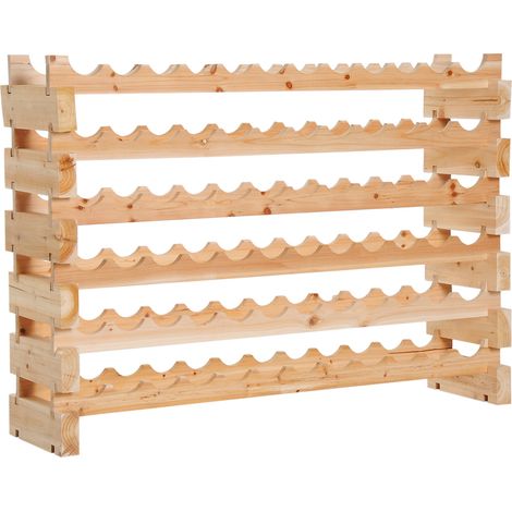 Range-bouteilles rack 72 pièces FLORIANO bois de pin massif (1/5)