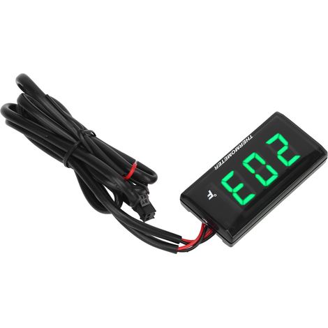 Ultradünnes digitales LCD-Motorradthermometer, 12 V Gleichstrom, grün, mit 18-mm-Sensor und Adapter für Motorräder, Wassertemperaturanzeige (1/5)