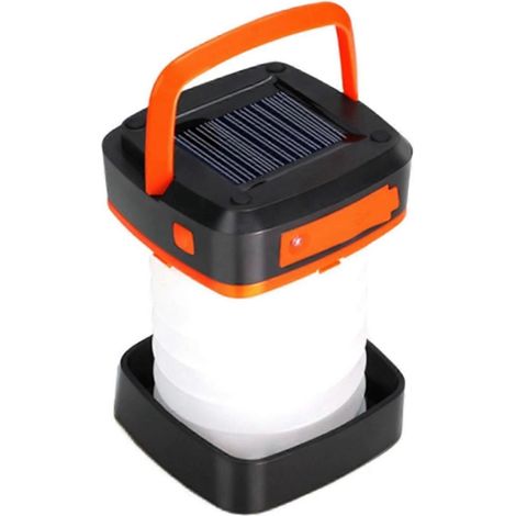 Wiederaufladbare, faltbare und tragbare Solar-Campinglaterne, orange (1/5)