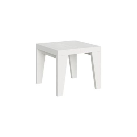Petite table carrée 90-90cm extensible 10 personnes 90 à 246cm blanc Naxo-Support 4 pieds (1/5)
