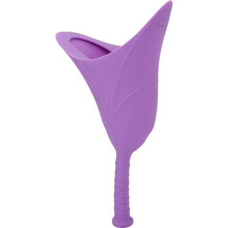 Urinoire Silicone Portable pour Femmes - Entonnoir Pliable Urgence Voyage (Violet) (1/5)