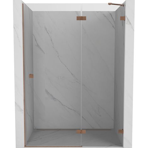 Mexen Lunar Duschtür rechts öffnend 130 cm, transparent, gebürstetes Kupfer - 834-130-000-65-00-P (1/5)