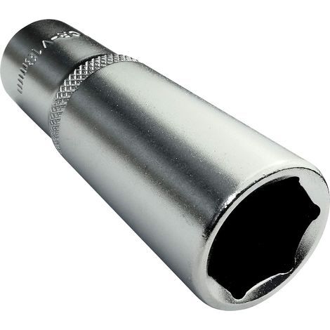 TAISHENGDA-Douille de Vissage - Profonde/Rallongée/Longue - 1/2x18mm - pour Clé/Cliquet Manuelle/Pneumatique - Corps Cylindrique - Hexagonale/6 Pans Allen - en Acier CR-V - Couleur Argent (1/2)
