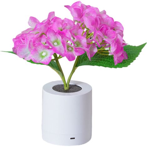 Lampe De Bureau - Lampe De Nuit Avec Simulation De Fleur Et Vase Intégré - LED À Faible Consommation - Pour Bureau Chambre Ou Salon - 1 Pièce (1/5)