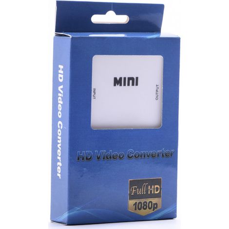 Adattatore video da composito a HDMI, migliora la risoluzione, convertitore da AV a HDMI, supporta la risoluzione 720p, plug and play, adatto per videoregistratori VHS, Wii, PS2, Xbox e lettori DVD. (1/4)