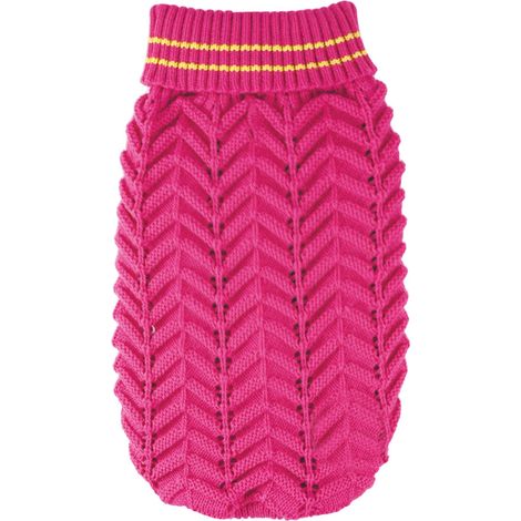 Pull pour Chien avec col roulé pour Un Style Romantique et élégant, Trou Laisse et Lavable en Machine Fuchsia, L