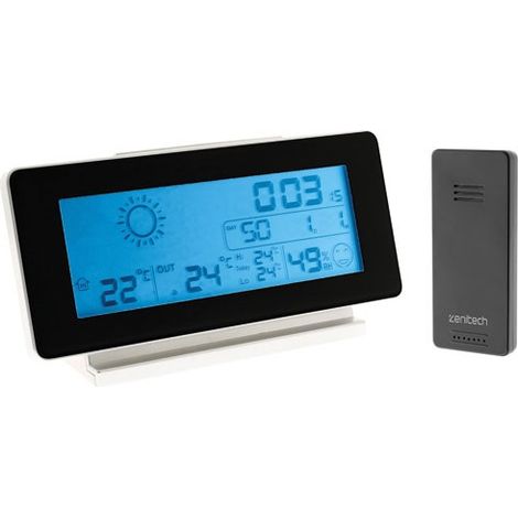 Wetterstation mit kabellosem Sensor in Schwarz und Weiß – Otio