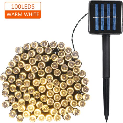 Tomshine Guirlande lumineuse solaire 100/200 LEDs 2 modes éclairage décorative Noël IP65 étanche extérieur suspendue fée pour fête chambre salon jardin terrasse (1/2)