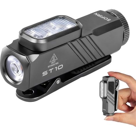 Sofirn ST10 EDC Lampe Torche LED Rechargeable 1000 Lumens, Lumière Rouge 660 nm, USB-C, Aimant et Clip de Poche (1/5)