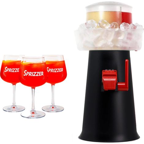 SPRIZZER Kit completo para aperitivos con 3 vasos de plástico color negro Diseno italiano funcional y resistente Código SPRIZZER-NERO-3-BICCHIERI Modelo Nero 3 bicchieri