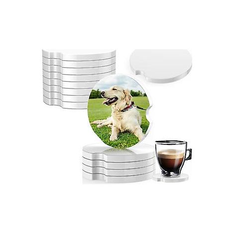 Dessous de verre pour voiture, dessous de verre pour porte-gobelet avec encoches pour les doigts : protègent votre véhicule de la condensation, des taches et des éclaboussures de boissons froides. (1/5)