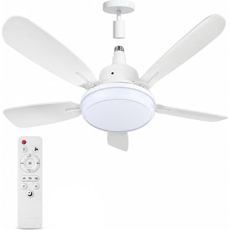 Ventilateur de Plafond avec Lumière, 62cm Plafonnier Ventilateur Silencieux 25dB avec Telecommande, 3 Vitesses, 3000/4000/6000K, Lustre Douille E27, Minuterie 2/4H, Pour Chambre Cuisine Salon (1/5)