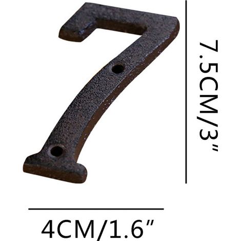 Chiffre En Fer Forgé - Lettre Maison Décoration Extérieure - Usage Intérieur Et Extérieur - Noir Mat - 1 Pièce
