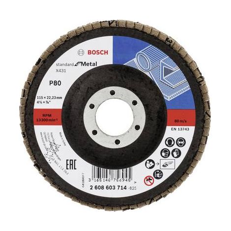 BOSCH 2608603714 PLATEAU À LAMELLE X431 STANDARD FOR METAL 115 X 22,23 MM 80 (1/2)