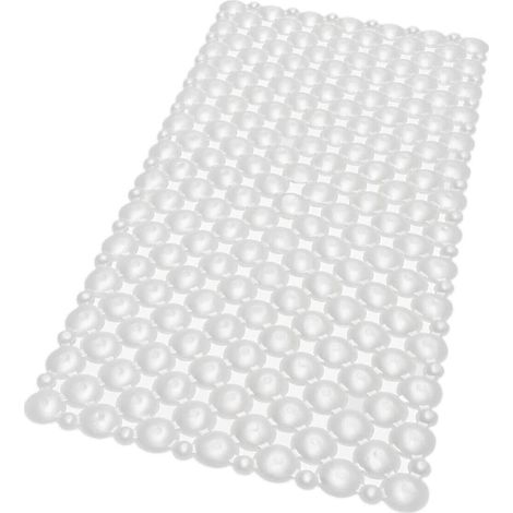 Tappeto Doccia Vasca Ventose Antiscivolo Tappetino Bagno Pvc Antimuffa 100% Made In Italy Bianco - 35x75 cm