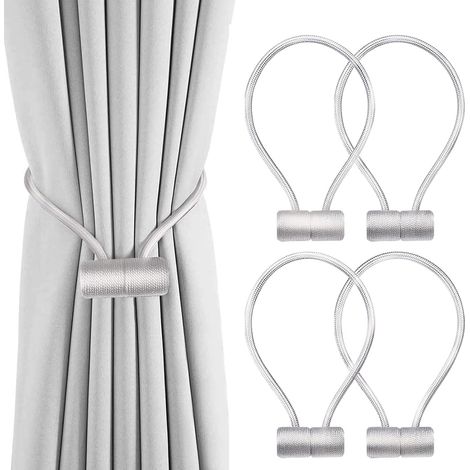 4 magnetische Gardinenhalter, Gardinenbefestigungen mit Magneten, Gardinenclips, geeignet für den Gebrauch zu Hause und im Büro.